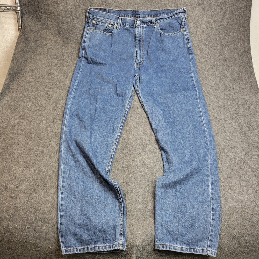 Levis 550 Jeans Mens 40x36 Blue Red Tab Americana Straight Leg Streetwear Dad - Picture 2 of 13